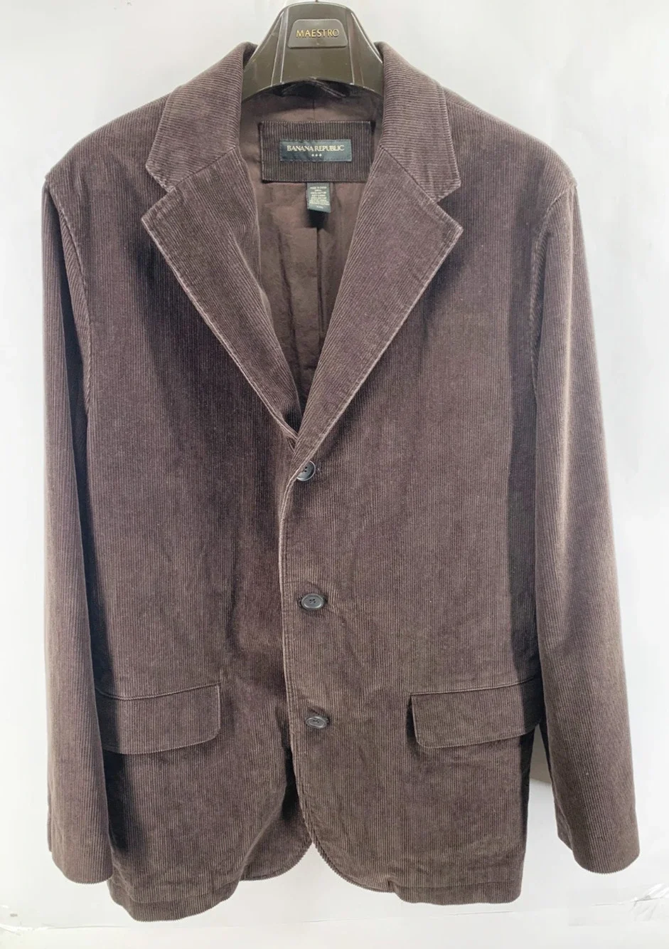 Banana Republic Chocolate‎ Brown 3 Button Corduroy Blazer Men's 2XL
